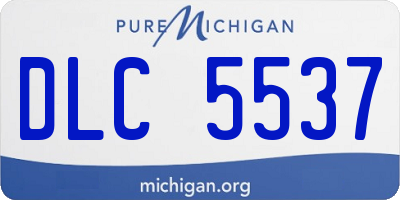 MI license plate DLC5537