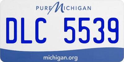 MI license plate DLC5539