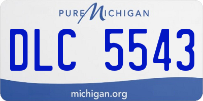 MI license plate DLC5543