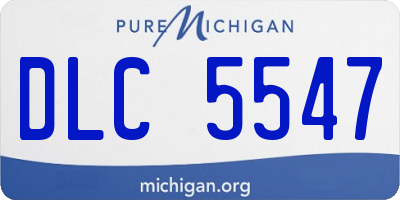 MI license plate DLC5547