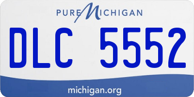 MI license plate DLC5552