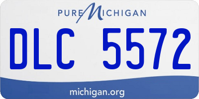 MI license plate DLC5572
