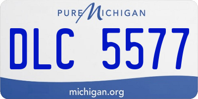 MI license plate DLC5577