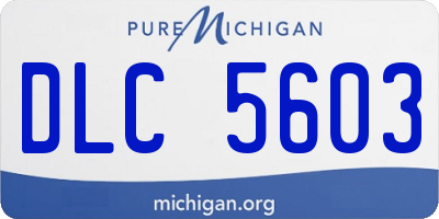 MI license plate DLC5603