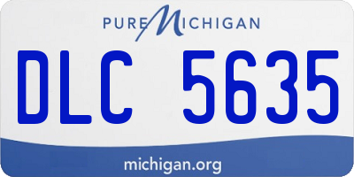 MI license plate DLC5635