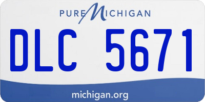 MI license plate DLC5671