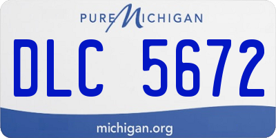 MI license plate DLC5672