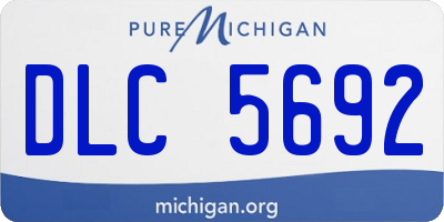 MI license plate DLC5692