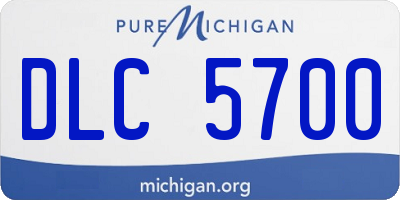 MI license plate DLC5700