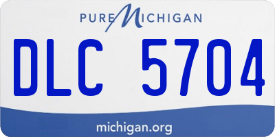 MI license plate DLC5704