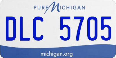 MI license plate DLC5705