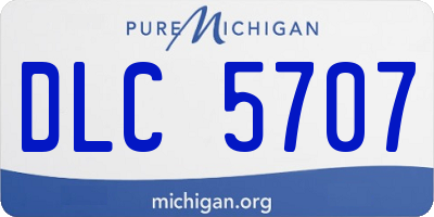 MI license plate DLC5707