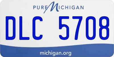 MI license plate DLC5708
