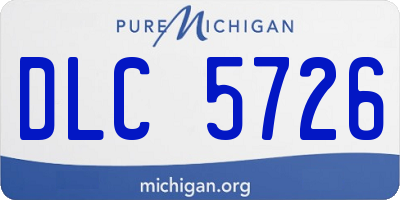 MI license plate DLC5726