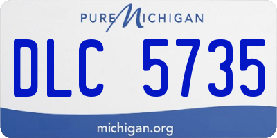 MI license plate DLC5735