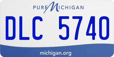 MI license plate DLC5740