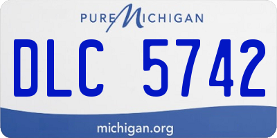 MI license plate DLC5742