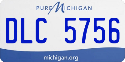 MI license plate DLC5756