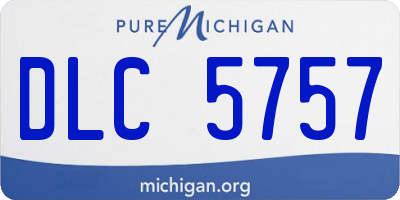 MI license plate DLC5757