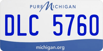 MI license plate DLC5760