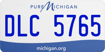 MI license plate DLC5765