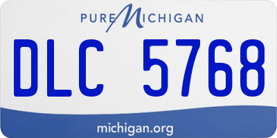 MI license plate DLC5768