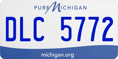 MI license plate DLC5772