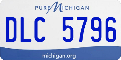 MI license plate DLC5796