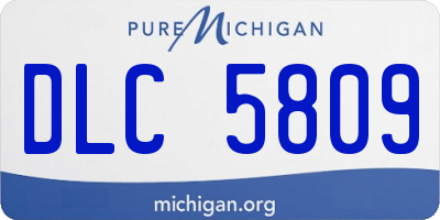 MI license plate DLC5809