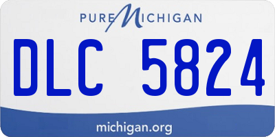 MI license plate DLC5824