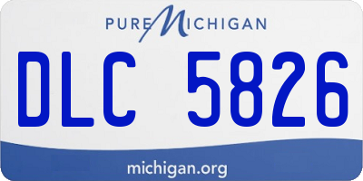 MI license plate DLC5826
