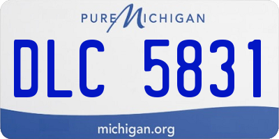 MI license plate DLC5831