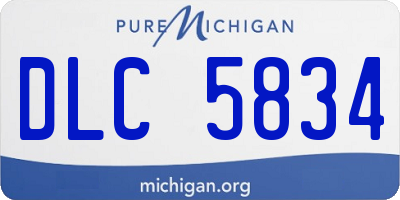MI license plate DLC5834