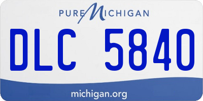 MI license plate DLC5840