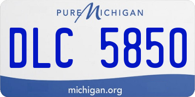 MI license plate DLC5850