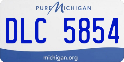 MI license plate DLC5854