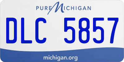 MI license plate DLC5857