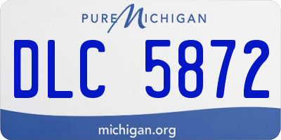 MI license plate DLC5872
