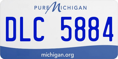 MI license plate DLC5884