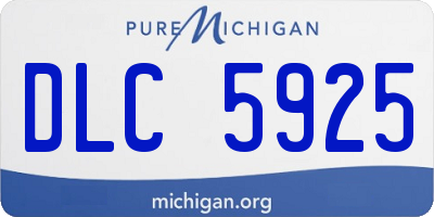 MI license plate DLC5925