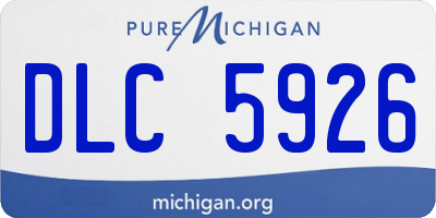 MI license plate DLC5926