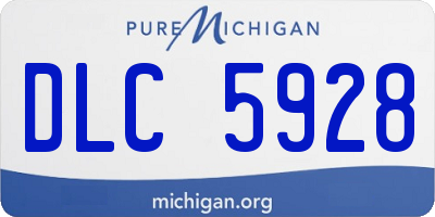 MI license plate DLC5928