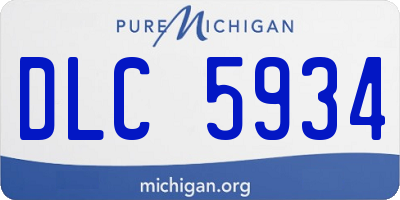 MI license plate DLC5934