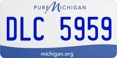 MI license plate DLC5959