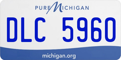 MI license plate DLC5960