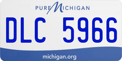 MI license plate DLC5966