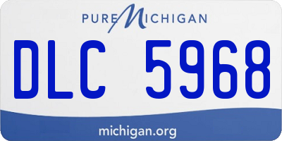 MI license plate DLC5968
