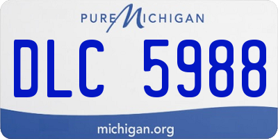 MI license plate DLC5988