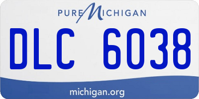 MI license plate DLC6038