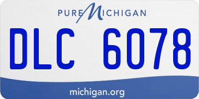 MI license plate DLC6078